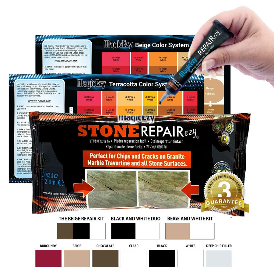 Clear - Quartz Countertop Repair Kit - Granite Repair Kit - Chip Repair Kit  for Quartz, Granite, Marble, Corian, Porcelain, Acrylic, Edge Chips